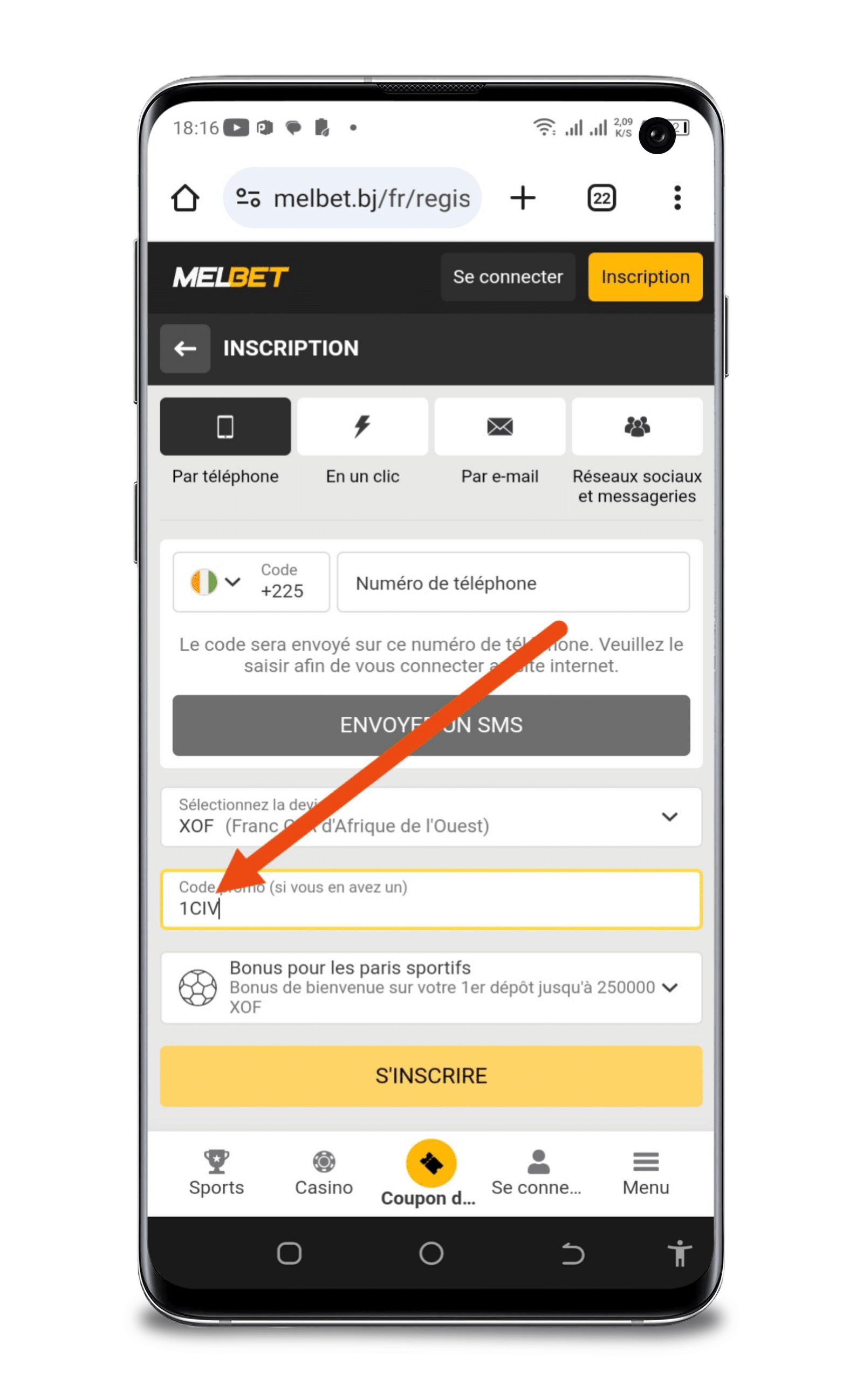 renseigner les informations