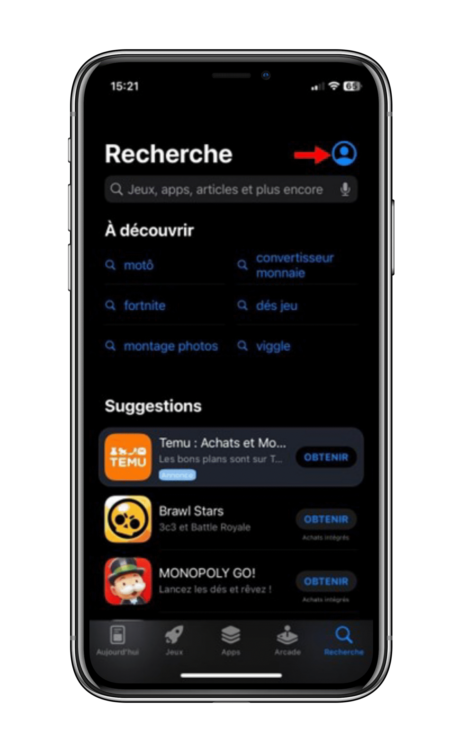 Ouvrez l'App Store sur votre iPhone