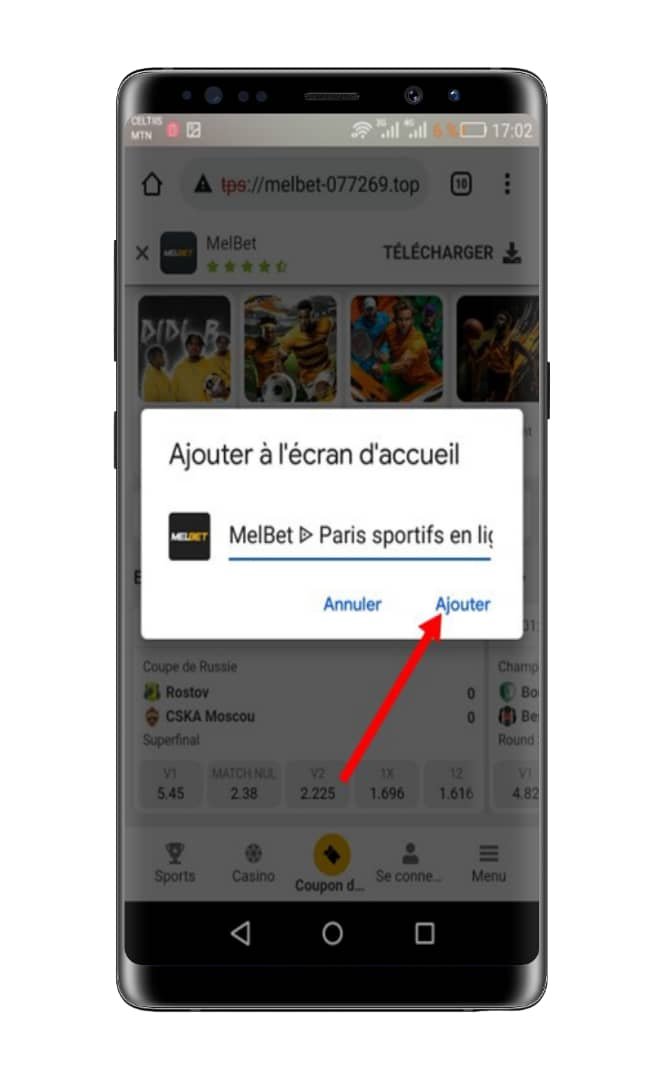 appuyez ensuite “Ajouter”