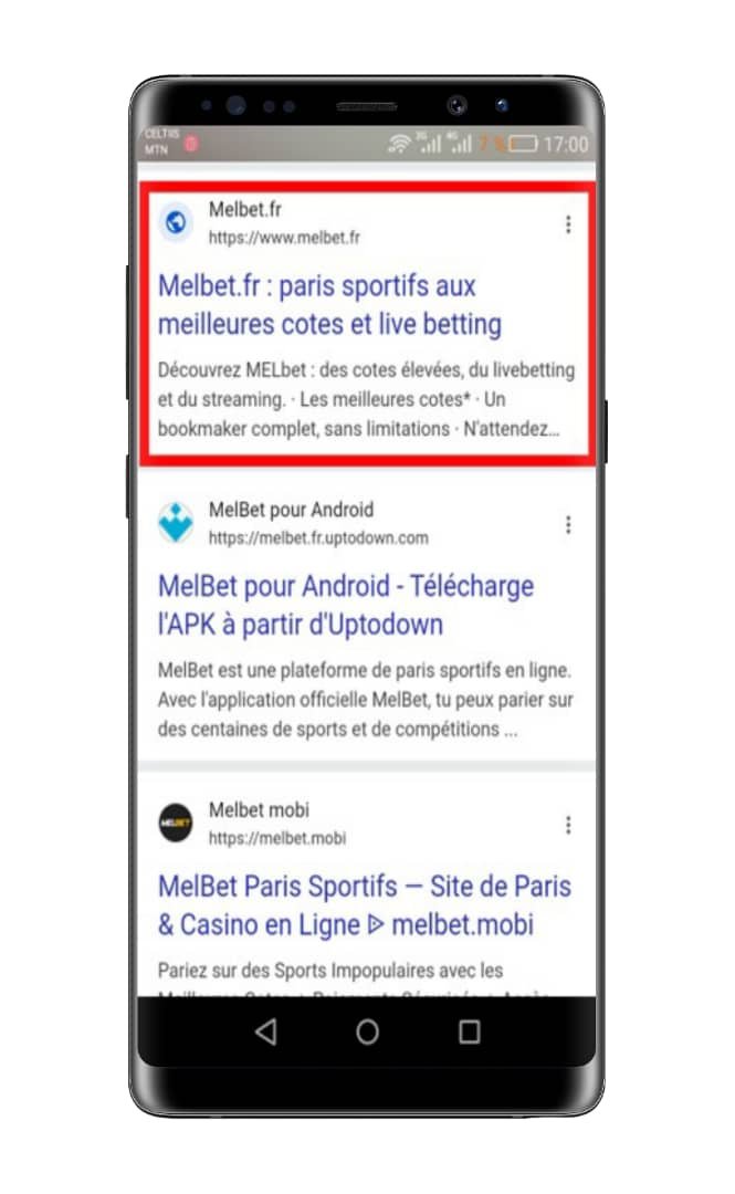 se rendre sur le site Melbet
